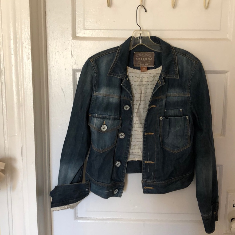 Arizona Lightly Distressed Lined Denim Jacket